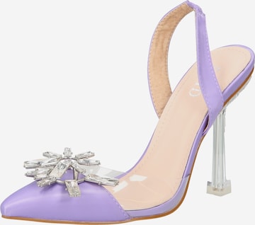 Raid Slingback Pumps in Purple: front