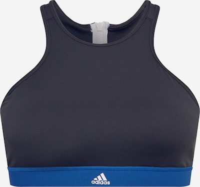 ADIDAS SPORTSWEAR Sporta krūšturis 'VARSITY', krāsa - zils / melns / balts, Preces skats