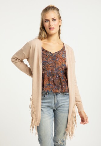 usha FESTIVAL Knit Cardigan in Beige: front