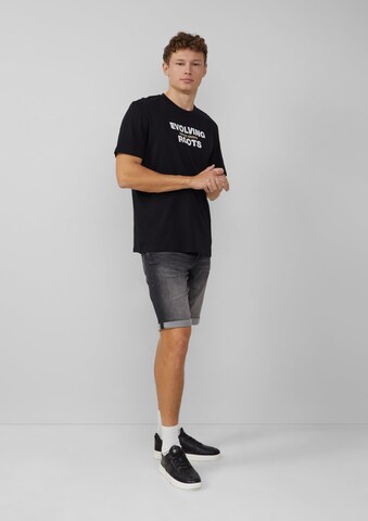 QS T-Shirt in Schwarz