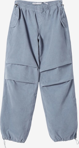 Bershka Loosefit Kalhoty – modrá: přední strana
