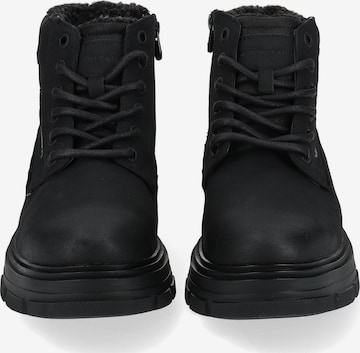 TOM TAILOR Lace-Up Boots in Black