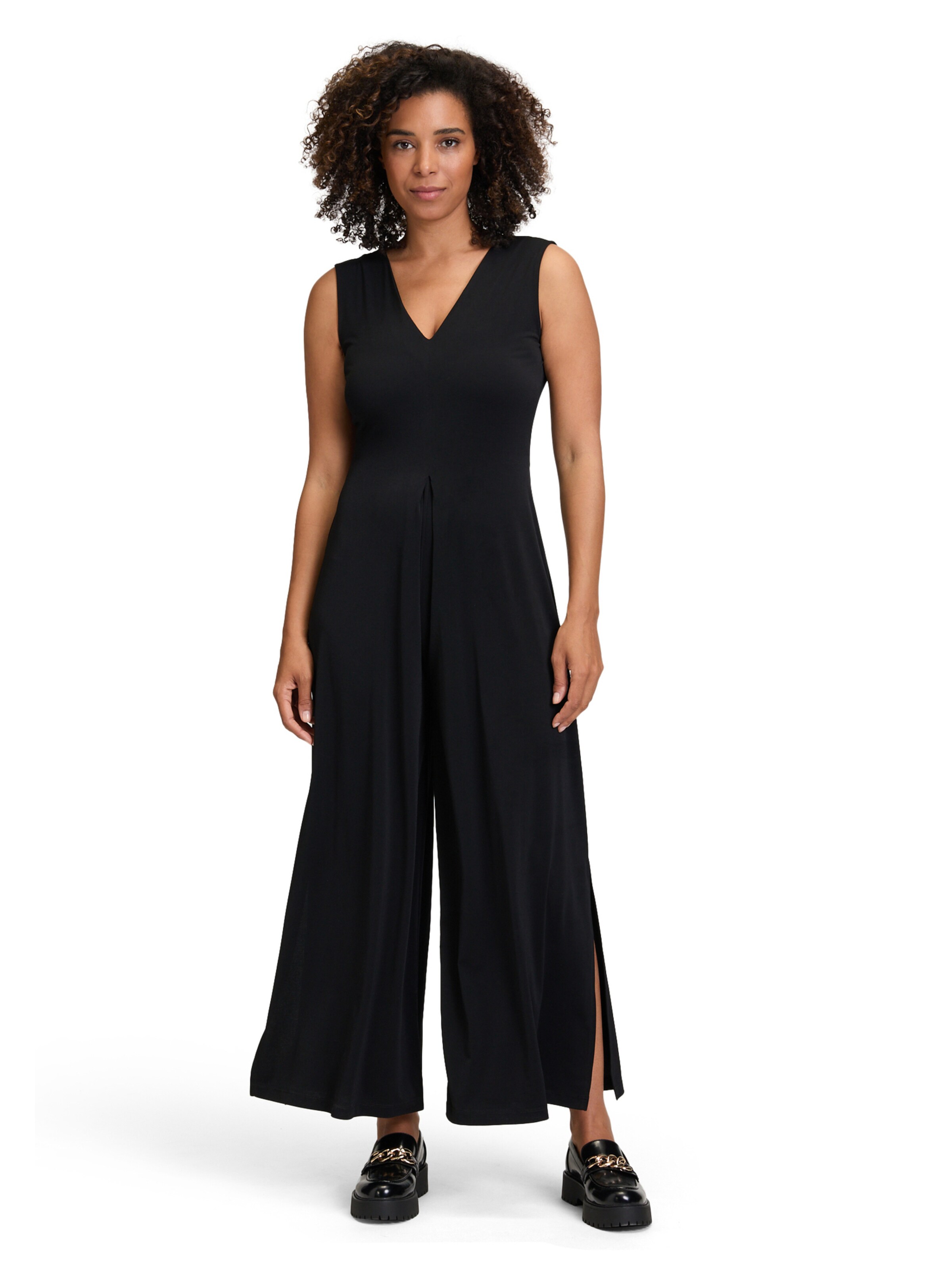 Cartoon Jumpsuit in Zwart: voorkant