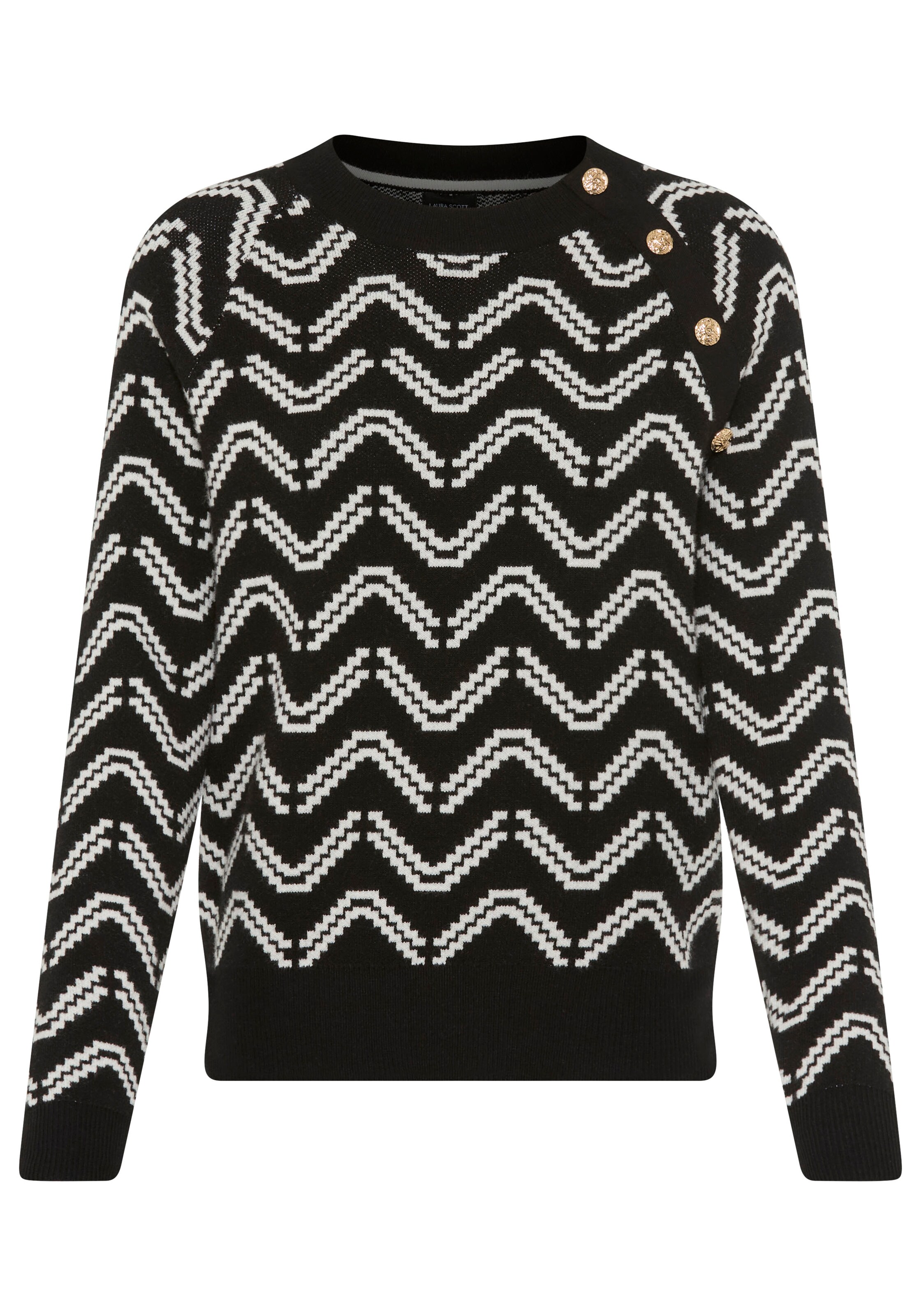 LAURA SCOTT Pullover in schwarz / weiß, Produktansicht