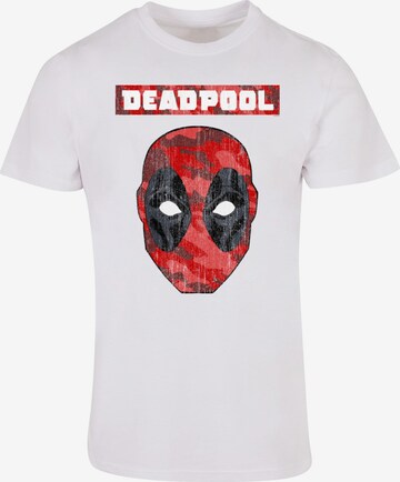 ABSOLUTE CULT Shirt 'Deadpool - Camo Head' in White: front