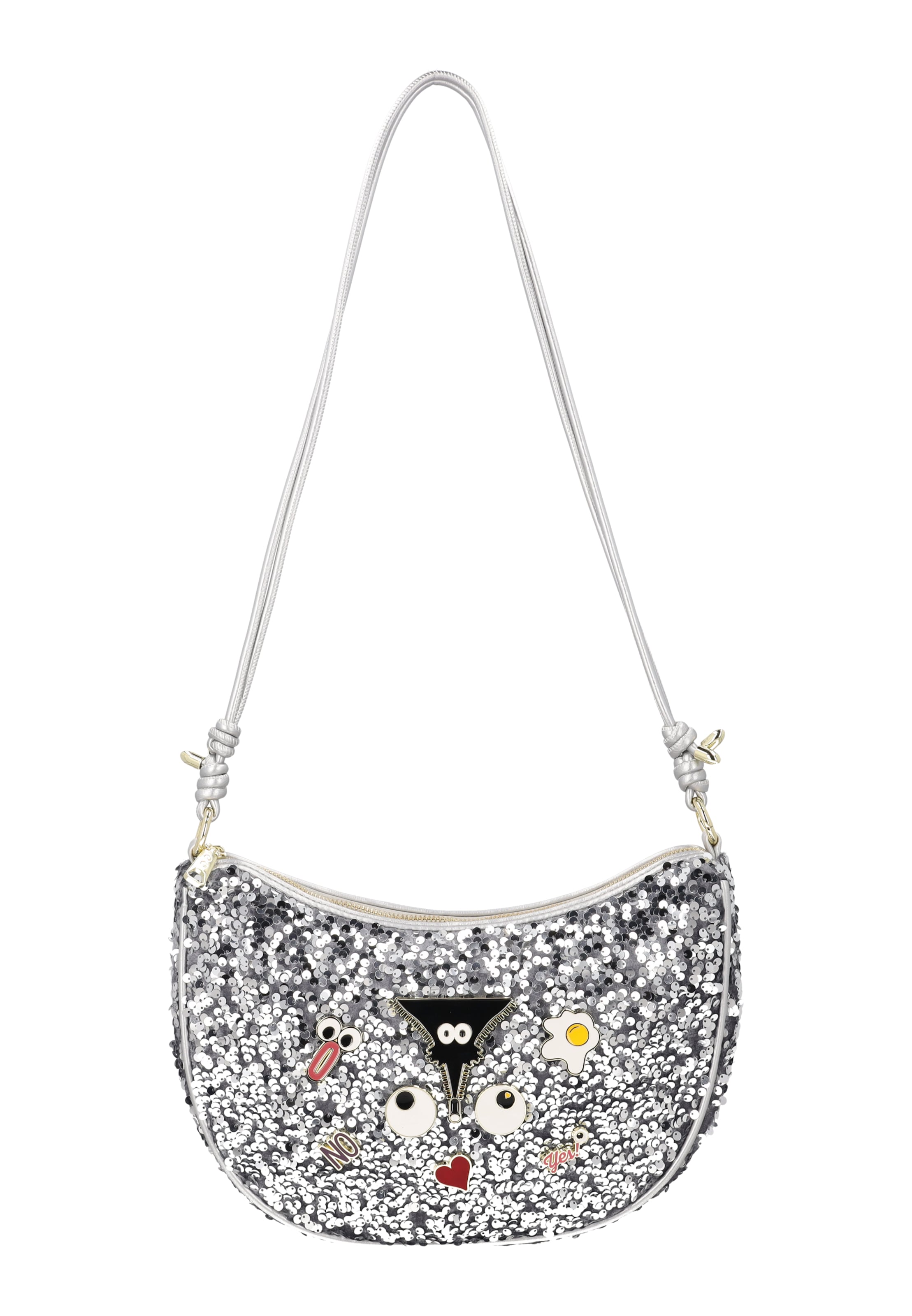 MYMO - Bolso de hombro 'Pop Eyetheme' en plata: frente