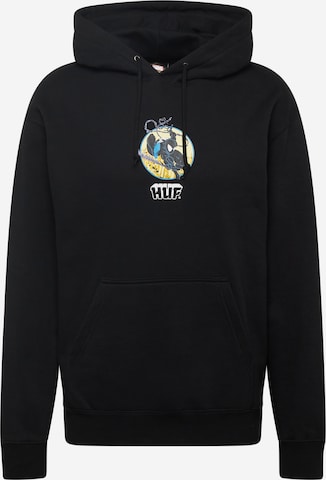 HUF Sweatshirt 'THREE HUNDRED' in Black: front