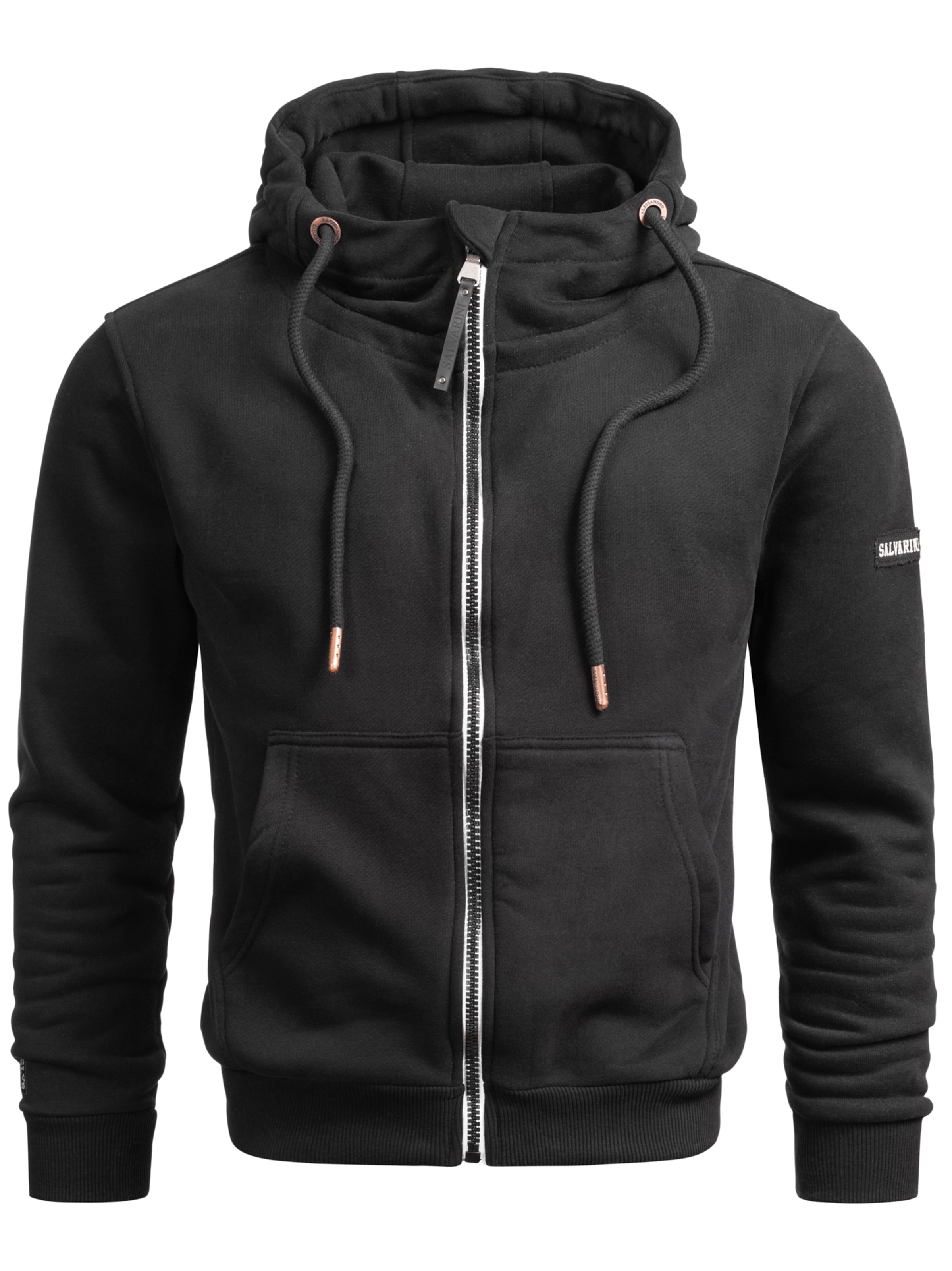 Alessandro Salvarini Sweatjacke in Schwarz: Vorderseite