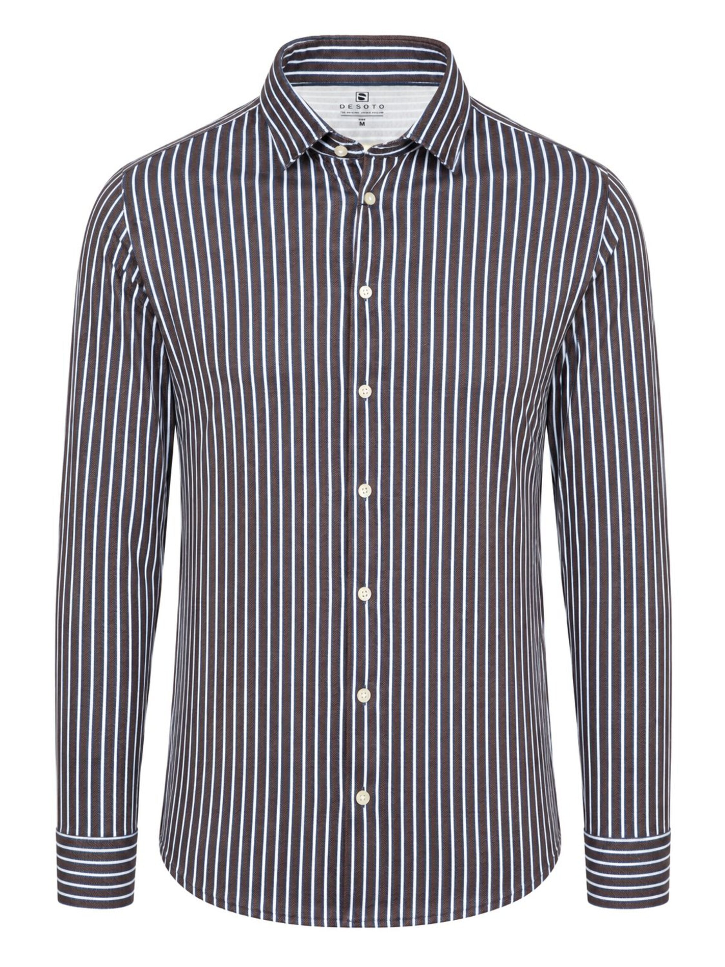 DESOTO Slim fit Button Up Shirt in Brown: front
