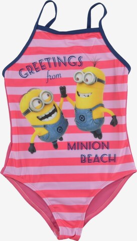 Minions Swimsuit 'Greetings from Minion Beach' in Pink: front