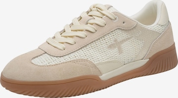 Baskets basses Tamaris en beige : devant