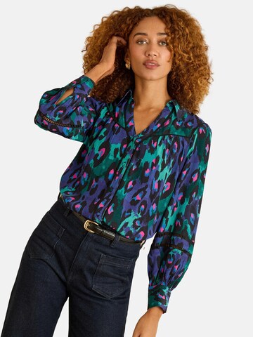 love & roses Blouse in Blue: front