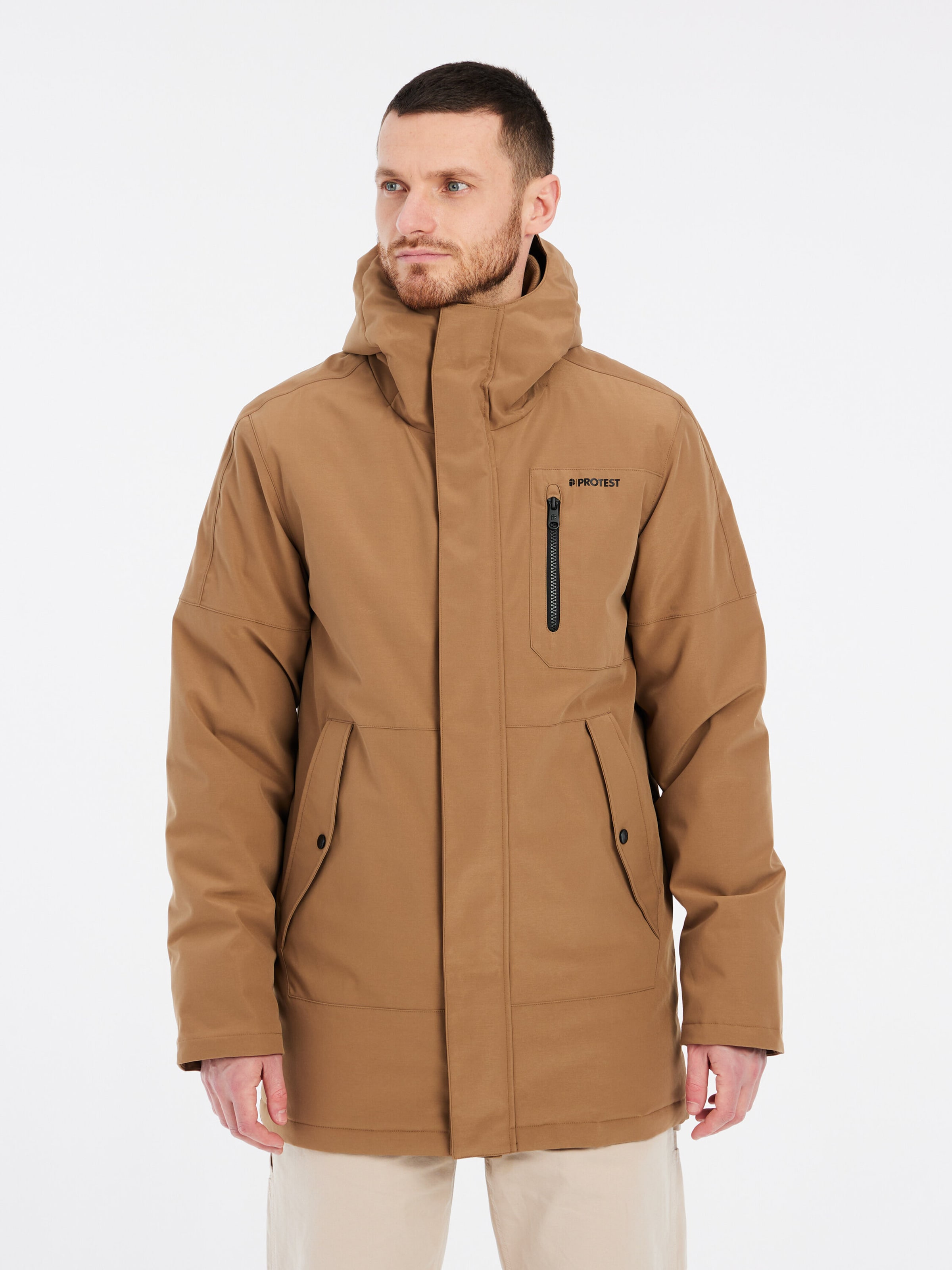 PROTEST Sportjacke 'PRTHEMLEY'‌‌‌‌‌‌‌‌‌‌ in Braun: Vorderseite