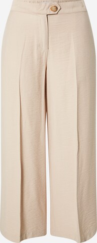 Wide Leg Pantalon à plis ICHI en beige : devant