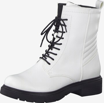 MARCO TOZZI Lace-Up Ankle Boots in White: front