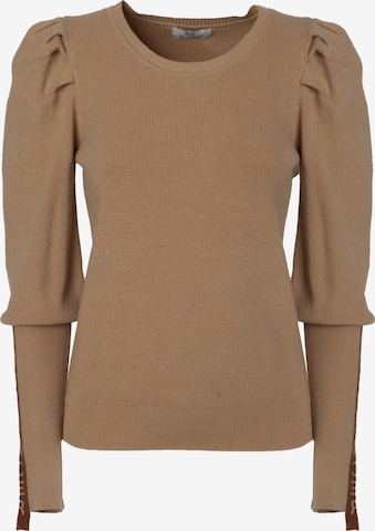 Pull-over Influencer en beige : devant