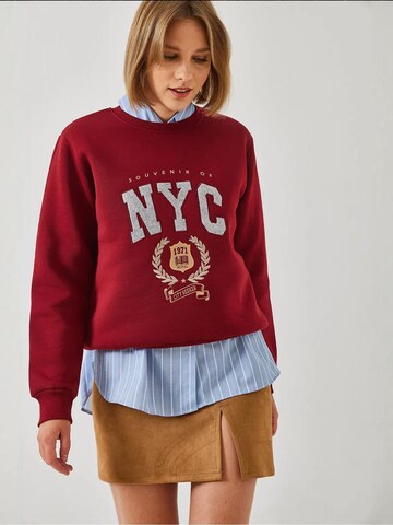Bianco Lucci Sweatshirt in Rot