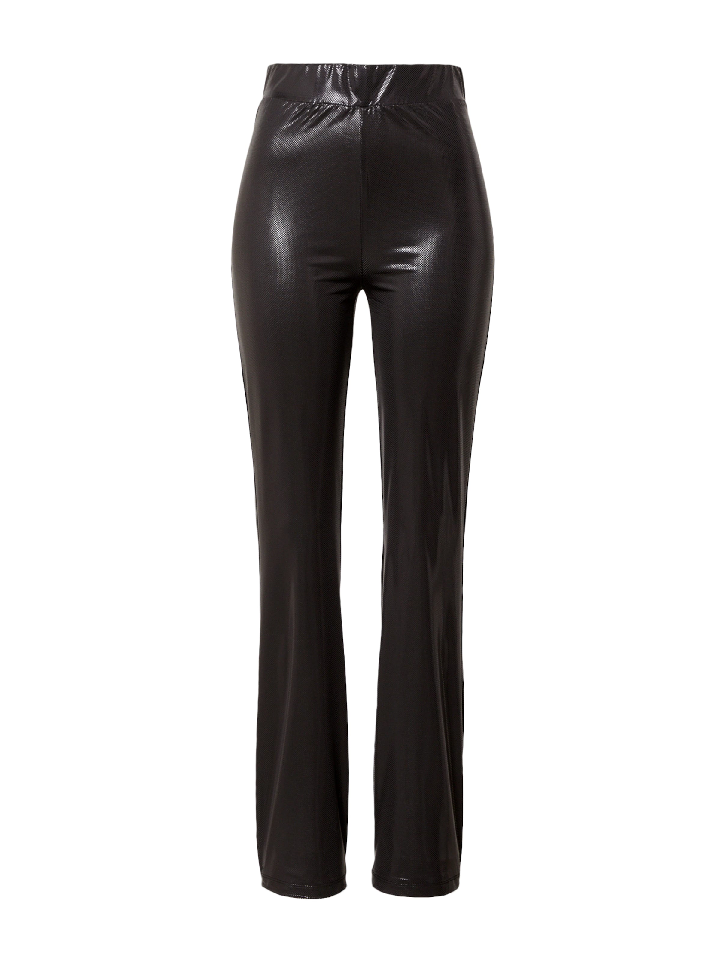 NEON & NYLON Flared Trousers 'ALEXIS' in Black: front