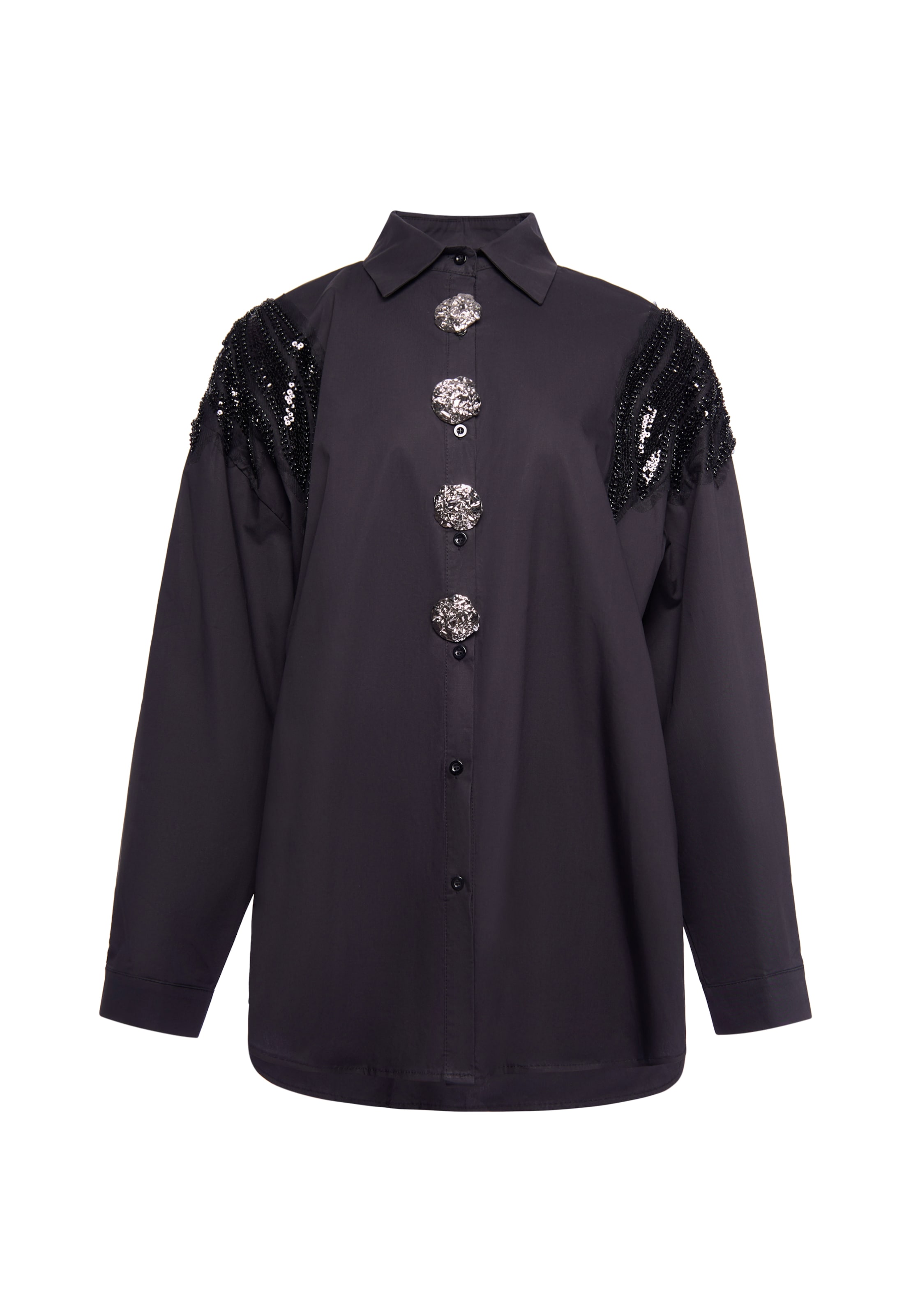 usha WHITE LABEL - Blusa em preto: frente