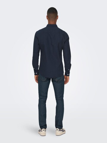 Only & Sons Slim Fit Hemd 'Alvaro' in Blau