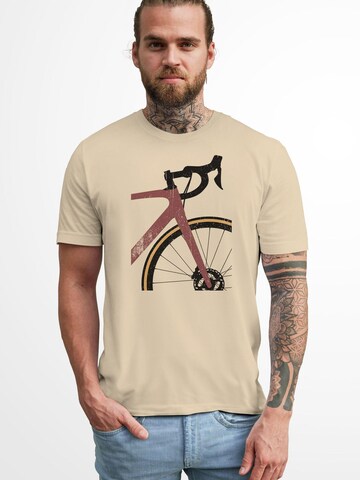 Neverless Shirt 'Rennrad' in Beige