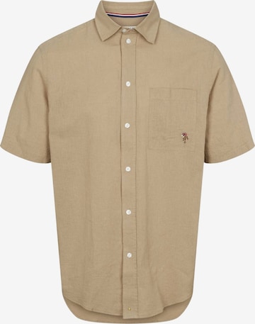 U.S. POLO ASSN. Button Up Shirt ' Flori Linen ' in Beige: front