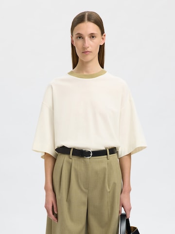 T-shirt SELECTED en beige : devant