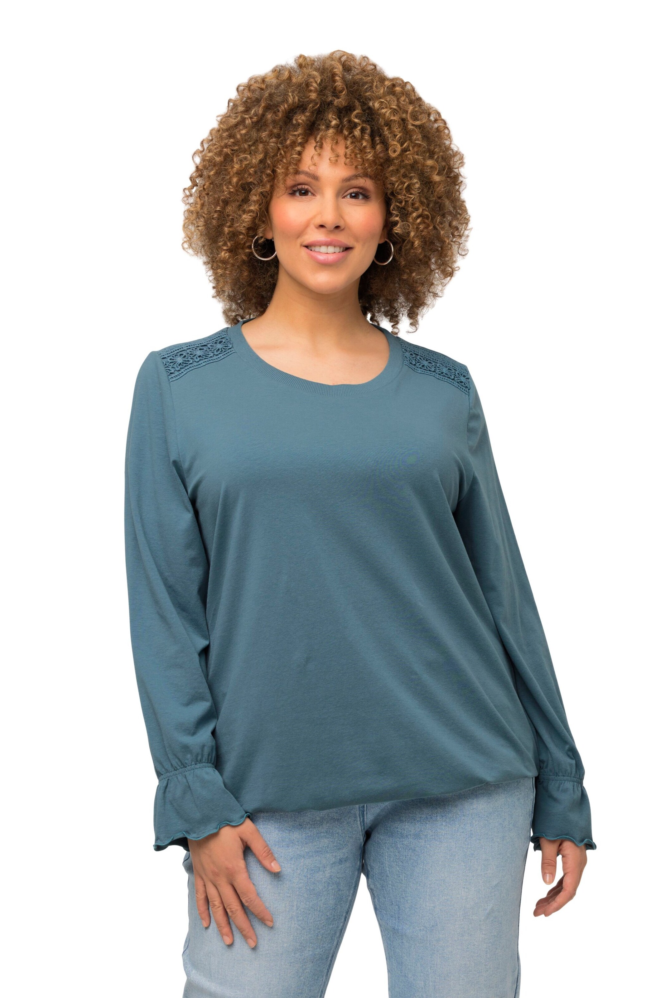 Ulla Popken Shirt in Blauw: voorkant
