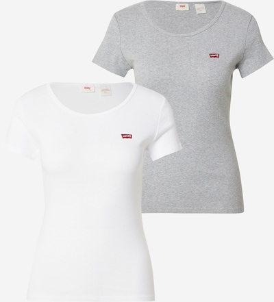 LEVI'S ® Majica '2 Pack Crewneck Tee' u siva melange / crvena / bijela, Pregled proizvoda