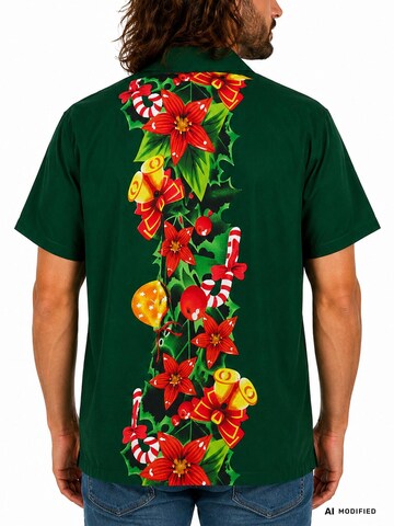Regular fit Camicia 'Christmas Wedding' di King Kameha in verde