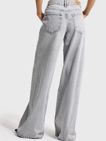 IT'S BASIC Wide leg Jeans 'ELENA Palazzo Mid Rise Jeans' in Grey
