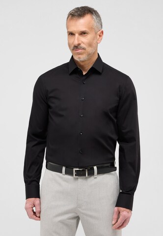ETERNA Slim Fit Hemd in Schwarz: Vorderseite