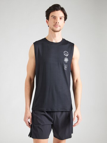 QUIKSILVER Functioneel shirt 'LAP TIME' in Zwart: voorkant