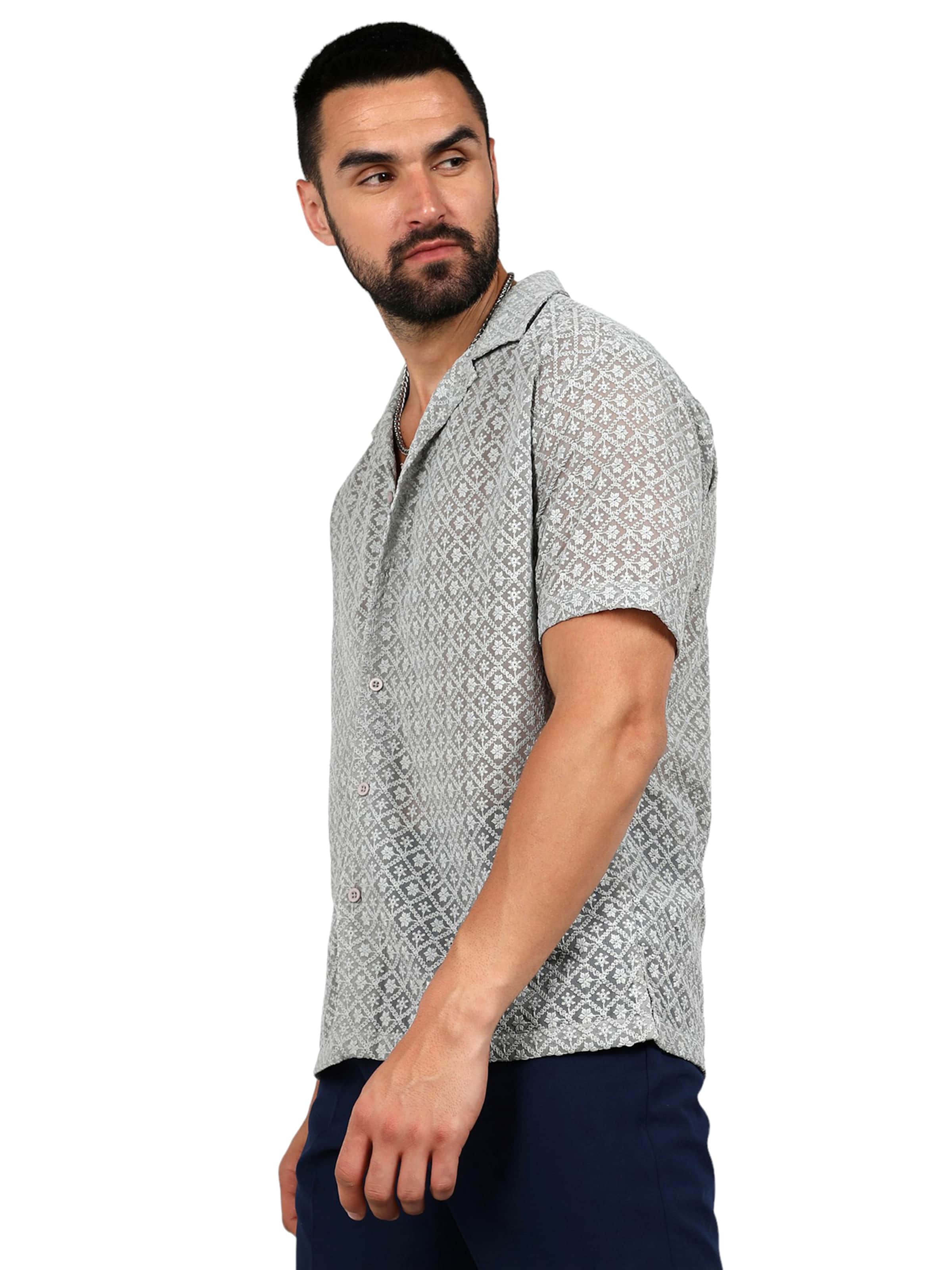 Campus Sutra Rovný strih Košeľa 'Leonel' - Sivá