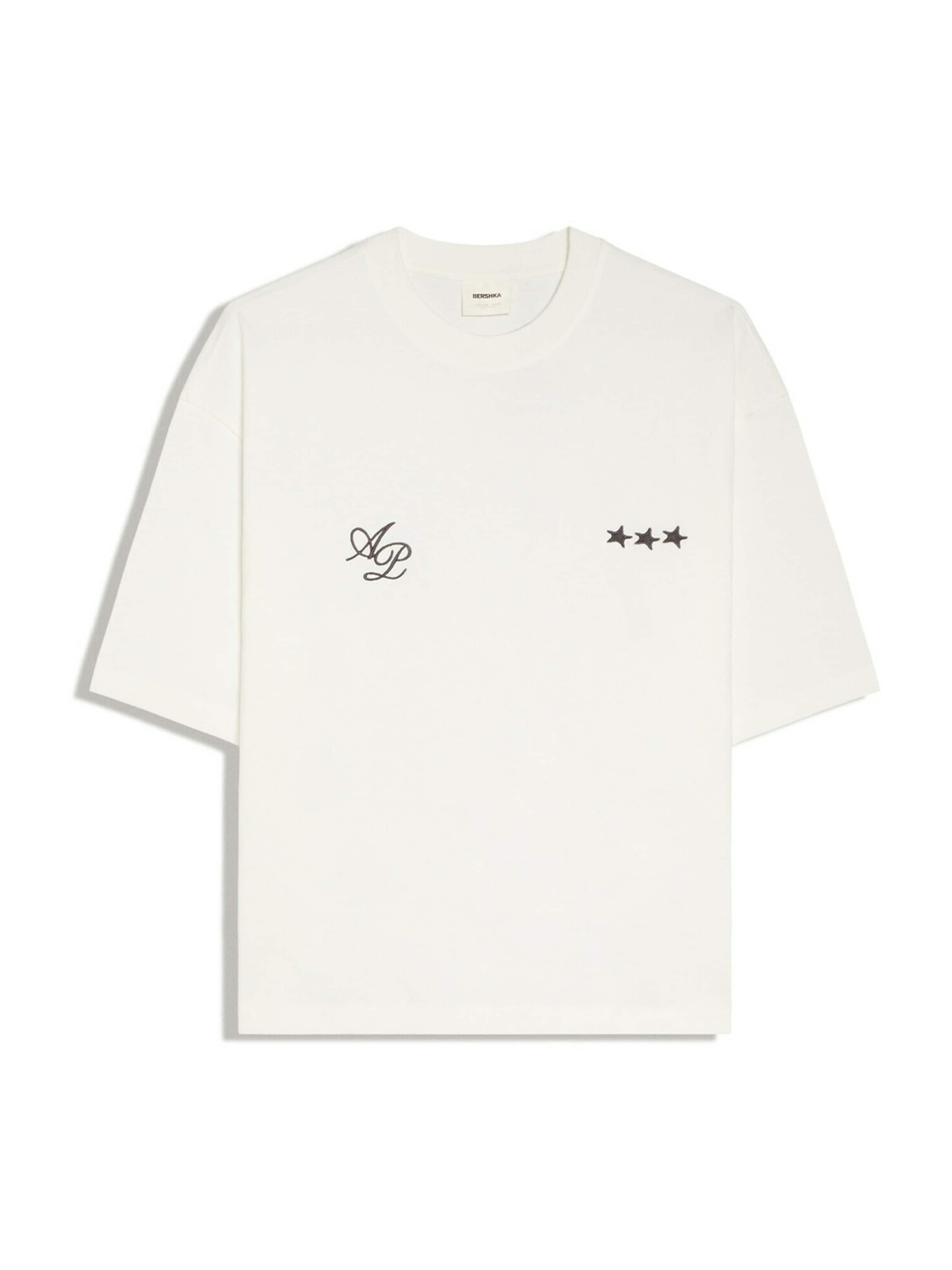 Bershka T-Shirt in XS in schwarz / weiß, Produktansicht