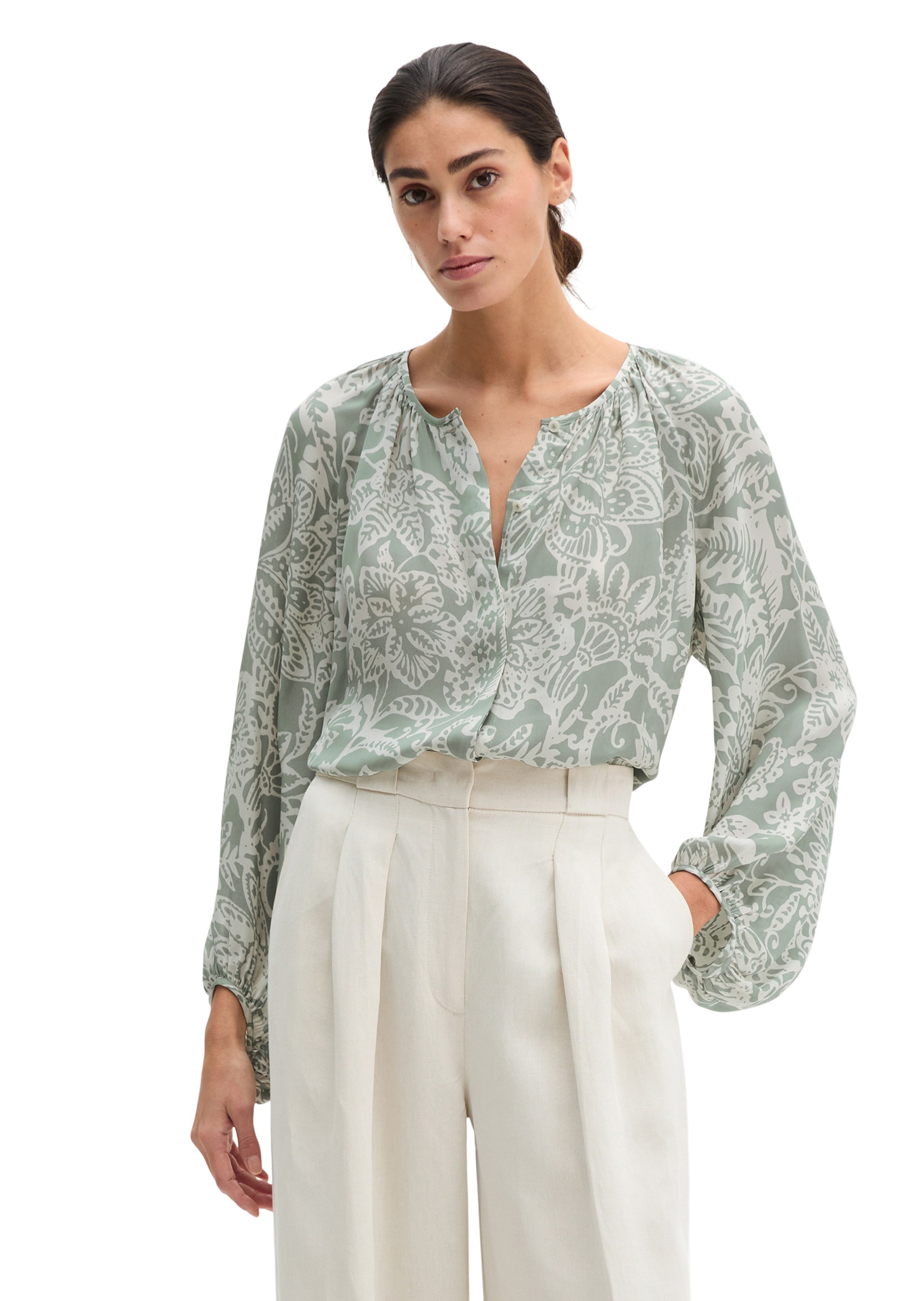 Marc O'Polo Bluse in Grün: Vorderseite