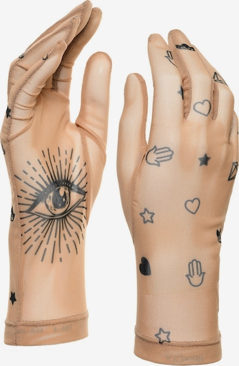 BRIKOLY Fingerhandschuhe in beige / schwarz / transparent, Produktansicht