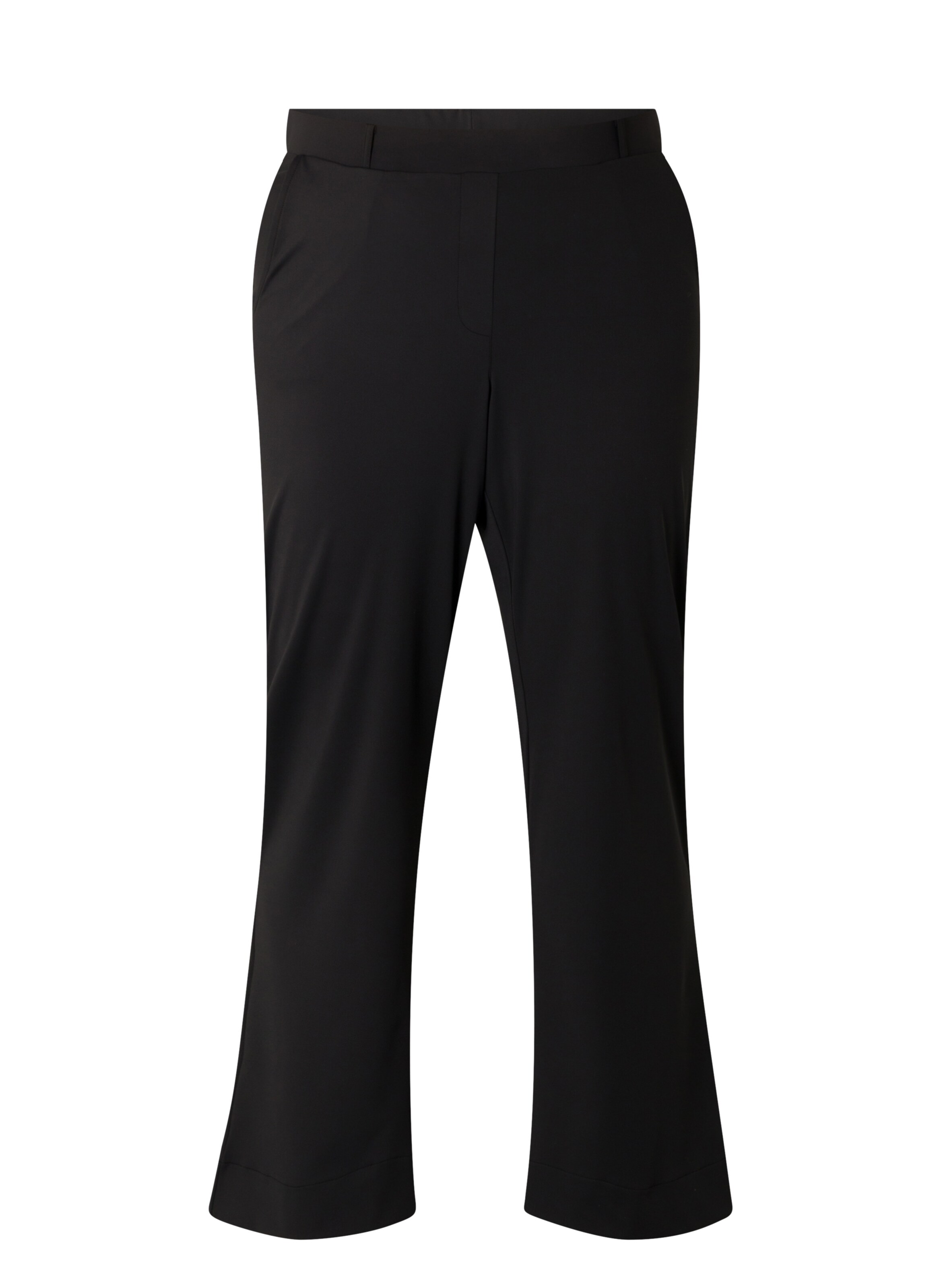 BASE LEVEL CURVY Flared Hose in Schwarz: Vorderseite