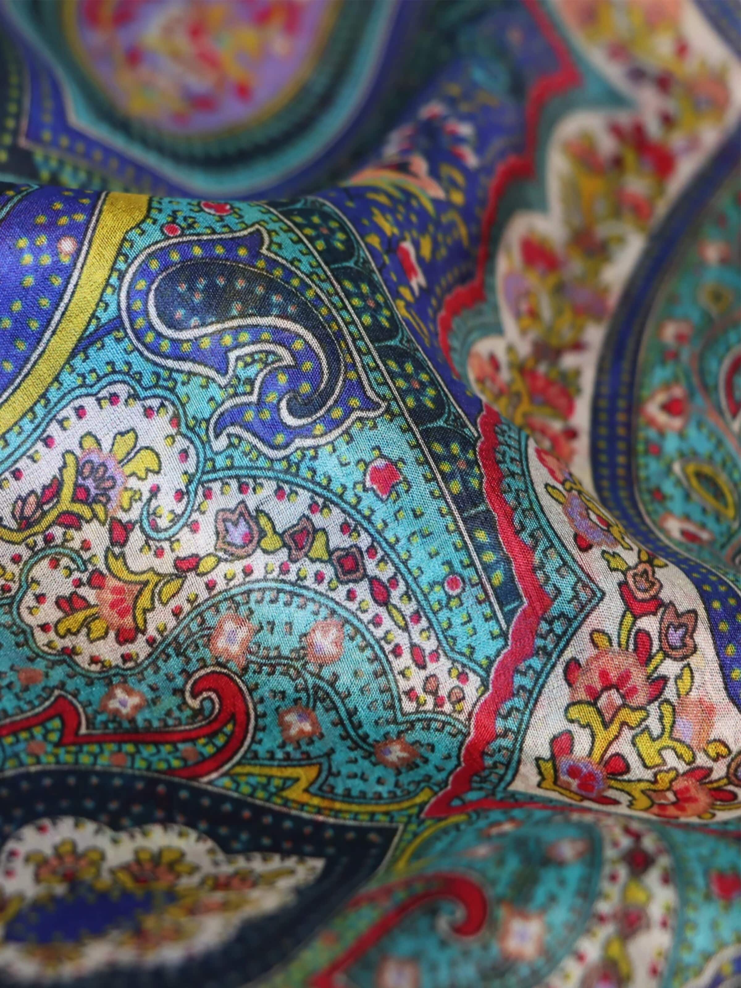 Alster Herz - Chal 'Jaipur Midnight Garden' en azul