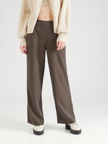 Wide Leg Pantalon 'Henrika' MSCH COPENHAGEN en marron : devant