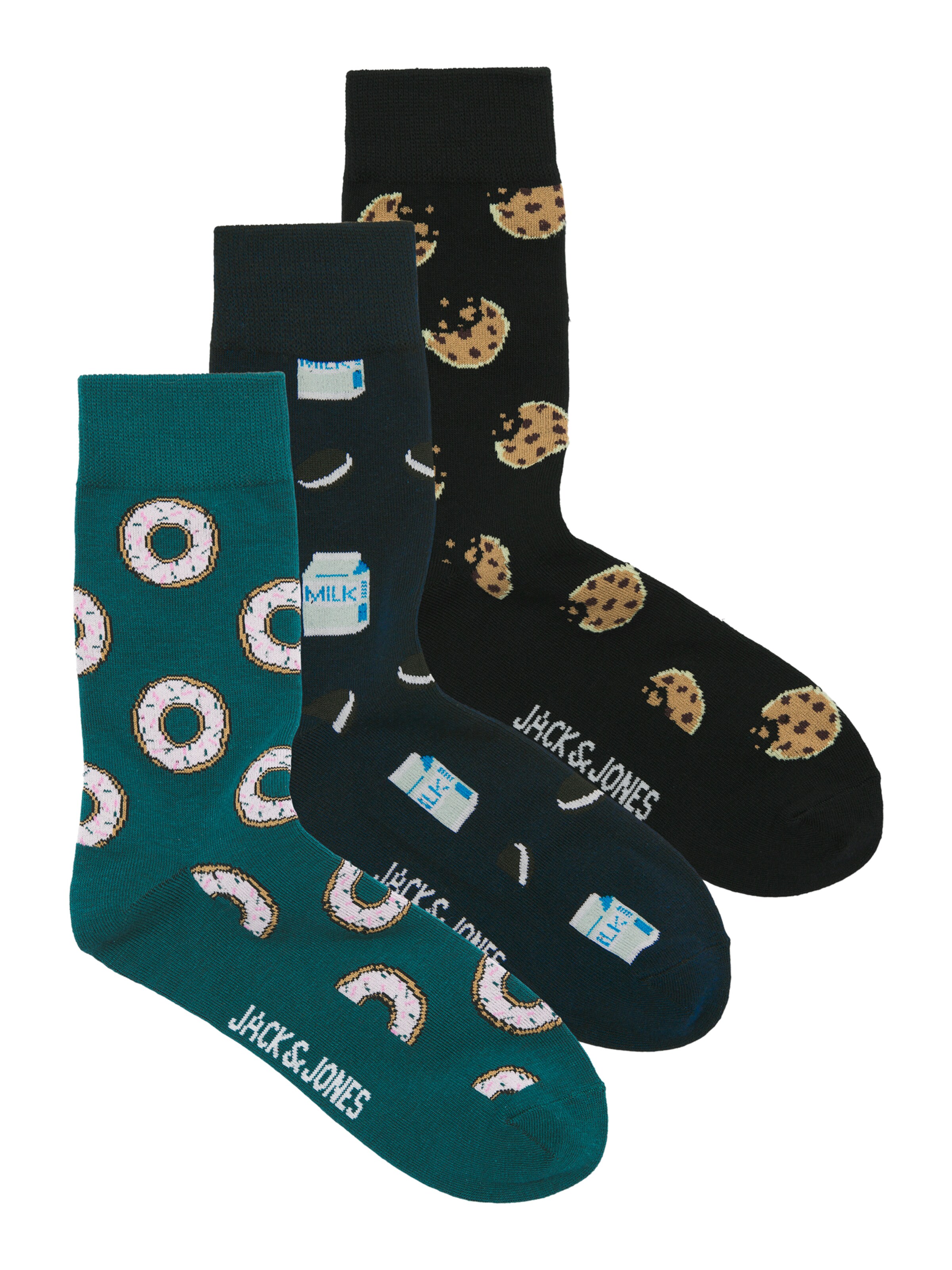 JACK & JONES Къси чорапи 'JACCOOKIES' в зелено / тъмнозелено / черно, Преглед на продукта