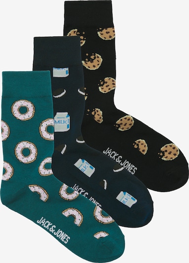 Kojinės 'JACCOOKIES' iš JACK & JONES, spalva – žalia / tamsiai žalia / juoda, Prekių apžvalga