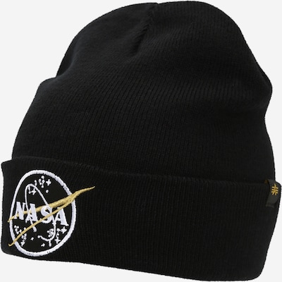 ALPHA INDUSTRIES Mütze 'NASA' in goldgelb / schwarz / weiß, Produktansicht