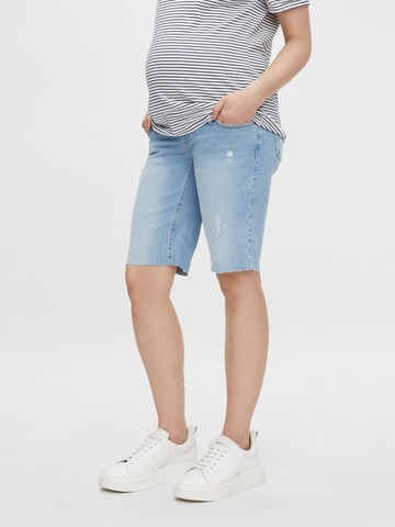 MAMALICIOUS Regular Jeans 'Hanna' in Blauw: voorkant