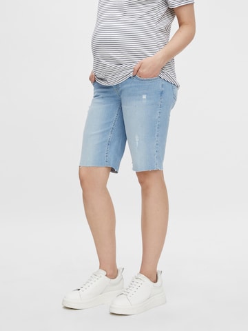 MAMALICIOUS Regular Jeans 'Hanna' in Blauw: voorkant