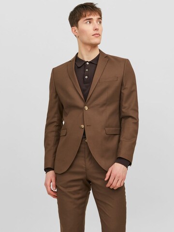 Regular Veste de costume JACK & JONES en marron : devant