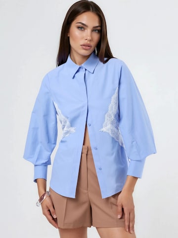 Qu Style - Camisa em azul: frente