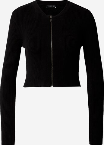 Trendyol Knit Cardigan in Black: front