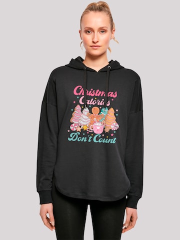 Sweat-shirt 'Christmas Calories Dont Count' F4NT4STIC en noir : devant