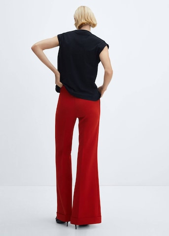 MANGO Flared Pleated Pants 'Bela' in Red